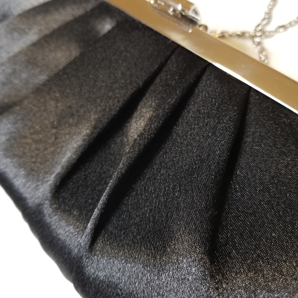 Black silver clutch evening handbag - Picture 2 of 4